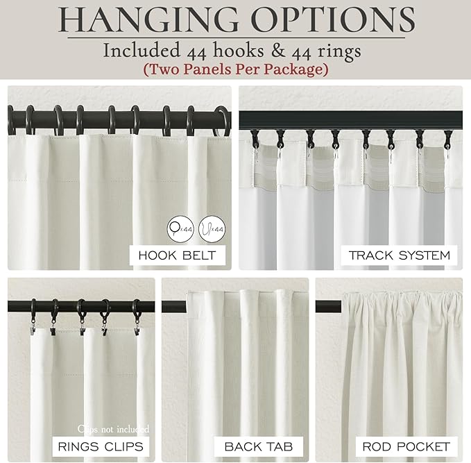 Cute Blackout Curtains 70 Inches Extra Wide Linen 84 Inch Length - Image 3