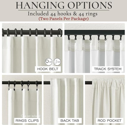 Cute Blackout Curtains 70 Inches Extra Wide Linen 84 Inch Length - Image 3