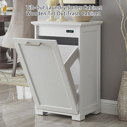 OLD CAPTAIN Tilt-Out Laundry Sorter Cabinet/Wooden Tilt Out Trash Cabinet - Image 2