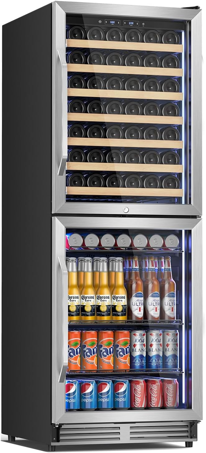 Tylza 24'' Wine and Beverage Refrigerator, Dual Zone Wine Fridge by TYLZA