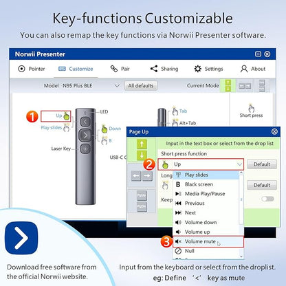 Norwii N95 Presentation Clicker, PowerPoint Clicker - Image 6