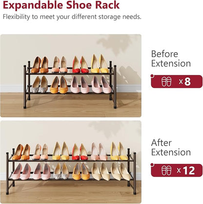 Tajsoon 2 Tier Expandable Shoe Rack - Image 7