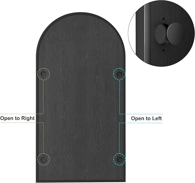 Arched Medicine Cabinet with Mirror, Brushed Black Wall Mounted Bathroom Mirror - Image 4