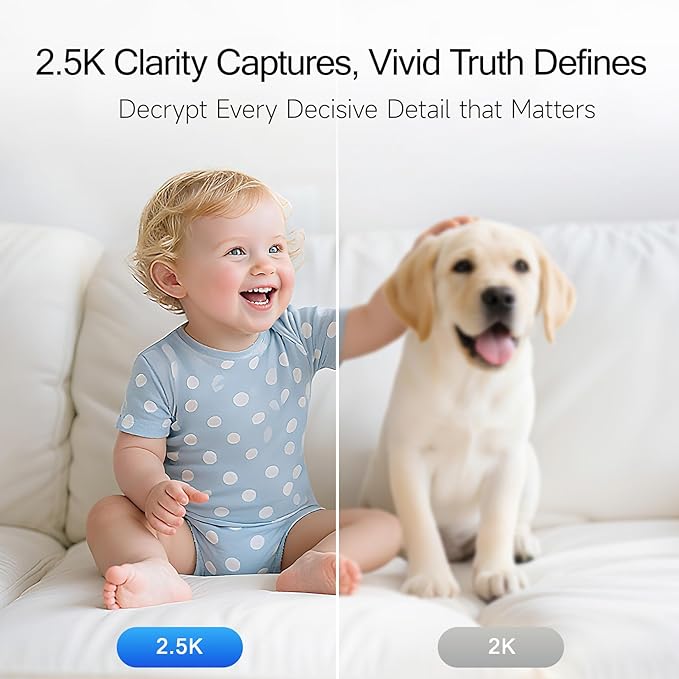 2.5K Indoor Camera 2pack, Non-Subscription AI Person/Pet/Cry Detection - Image 4