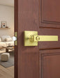 Mengico 1 Pack Gold Privacy Lever Door Handle Interior by Mengico