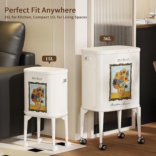 MRBIN Metal Slim Bathroom Trash Can - Image 4