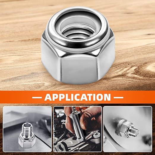 MewuDecor #10 32 Nylon Insert Hex Lock Nuts Locknuts, 304 Stainless Steel 18-8 - Image 5