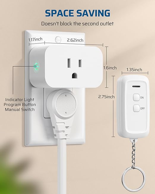 DEWENWILS Indoor Remote Control Outlet, Wireless Remote Light Switch, No - Image 5