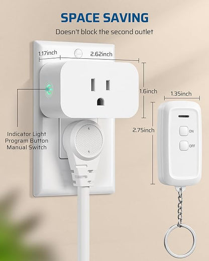 DEWENWILS Indoor Remote Control Outlet, Wireless Remote Light Switch, No - Image 5