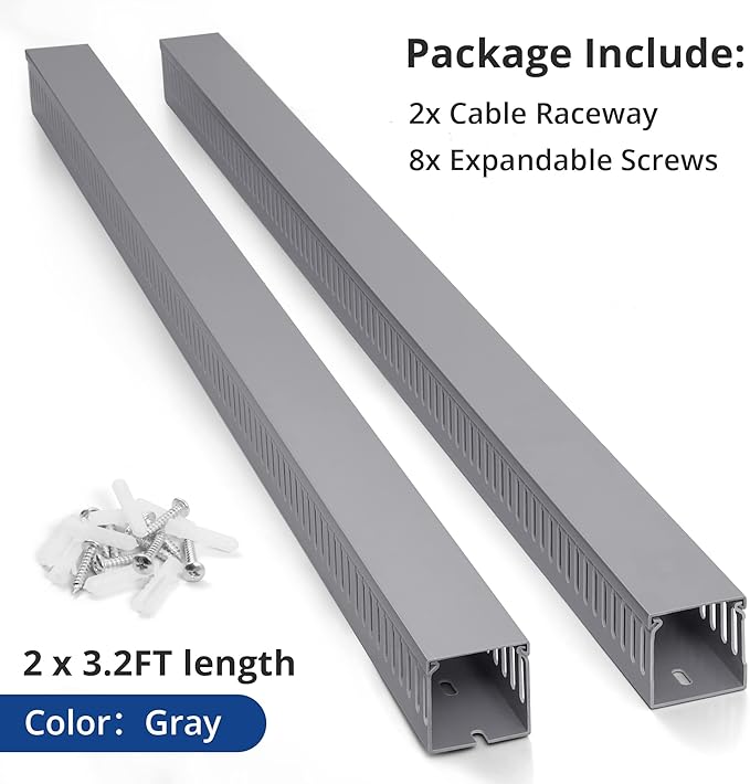 ZhiYo 2x2in Server Rack Cable Management, 6.6ft Cable Duct Cable Raceway Kit - Image 6