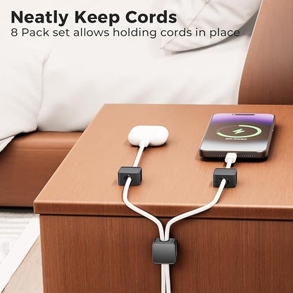 8 Pack Magnetic Cord Organizer Holder, Adjustable Cable Clips, Strong Adhesive - Image 7