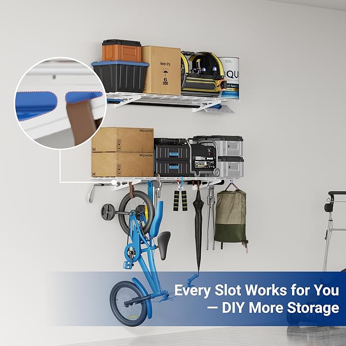 FLEXIMOUNTS 2-Pack 1x4ft 12-inch-by-48-inch Wall Shelf Garage Storage Rack Wall - Image 6