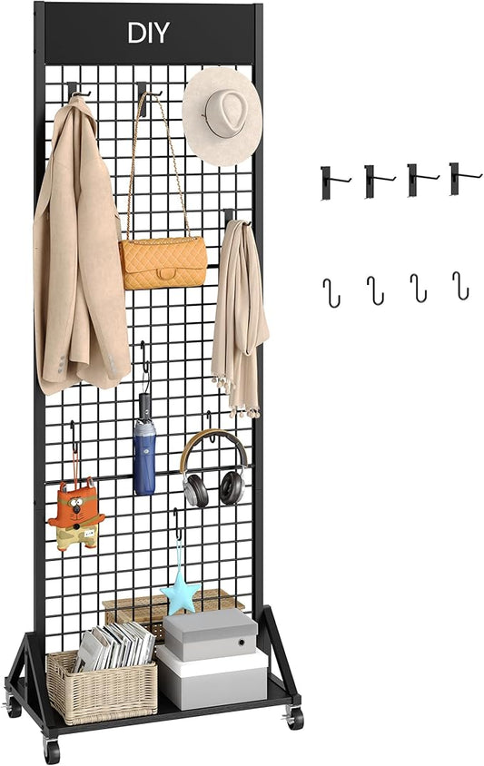 CHOEZON Grid Wall Panel, 2’ x 5.7’ Ft Floor Standing Gridwall Display Rack by Choezon