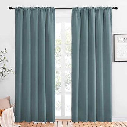 NICETOWN Greyish Blue Blackout Curtains Panels by NICETOWN