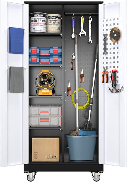 SUXXAN Broom Closet Storage Cabinet, Metal Cabinets by SUXXANFurniture