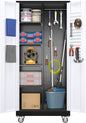 SUXXAN Broom Closet Storage Cabinet, Metal Cabinets by SUXXANFurniture