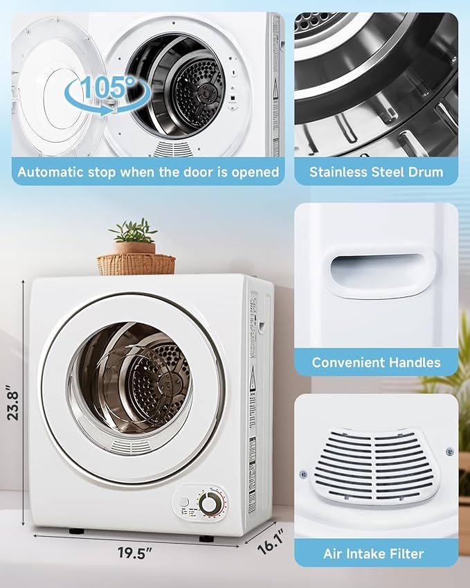 110V Portable Dryer – 850W Compact Clothes Dryer - Image 5