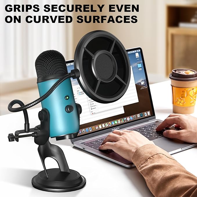 Microphone Pop Filter, Aokeo Mic Mask Shield, Three-layer Wind Pop Screen - Image 5