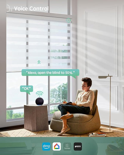 Yoolax Motorized Blinds with Remote, Electric Zebra Blinds - Image 3