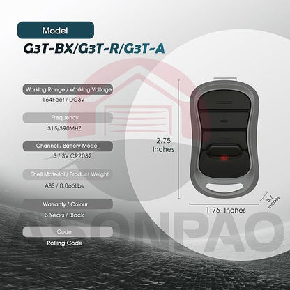 2 for Genie Garage Door Opener Remote G3T-R G3T-A G3T-BX - Image 7