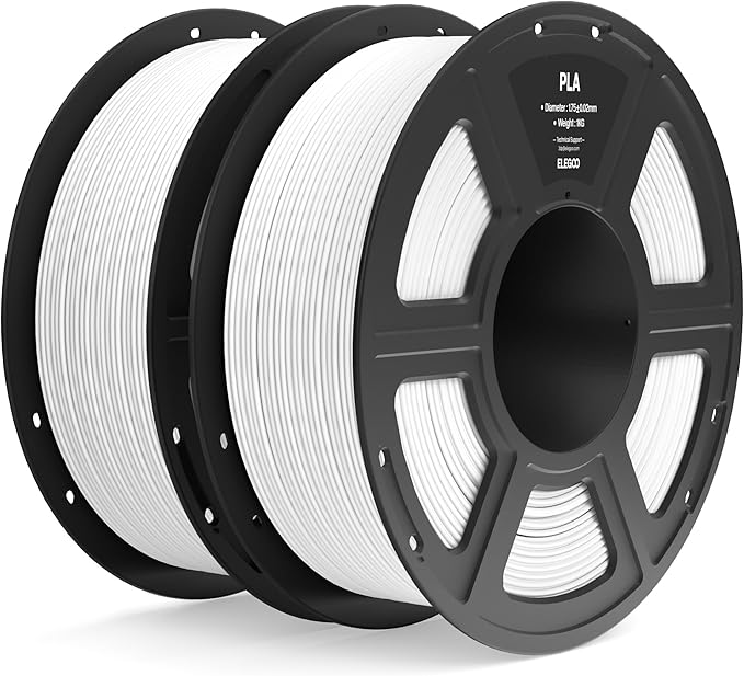 ELEGOO PLA Filament 1.75mm White 2KG, 3D Printer Filament Dimensional Accuracy by ELEGOO
