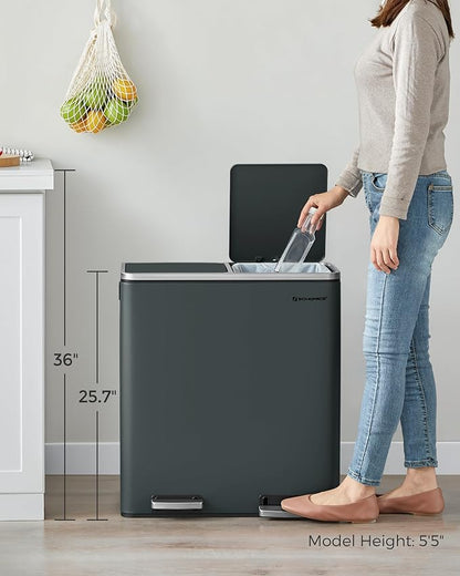 SONGMICS Trash Can, 2 x 8 Gallon Garbage Can - Image 8