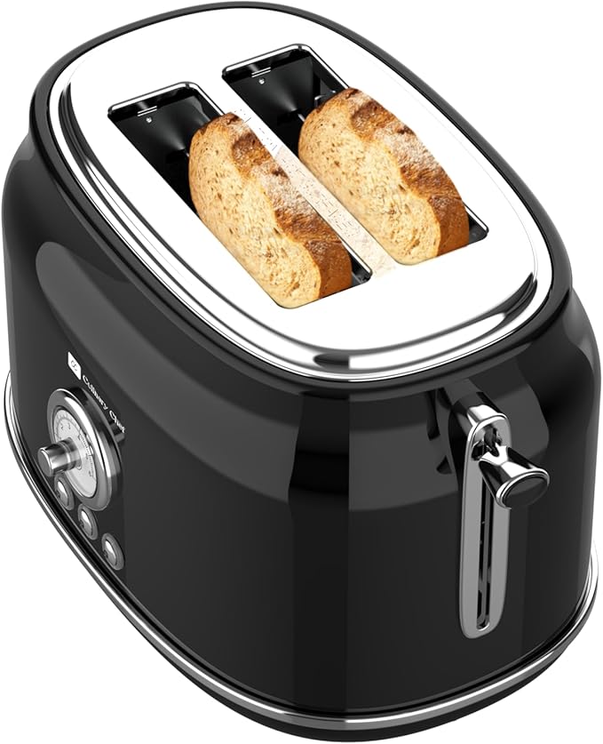 Frigidaire ETO102-WHITE, 2 Slice Toaster, Retro Style, Wide Slot by Frigidaire