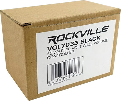 Rockville VOL7035 Black 35W 70V Wall Volume Control Zone Controller, 11-Step - Image 7
