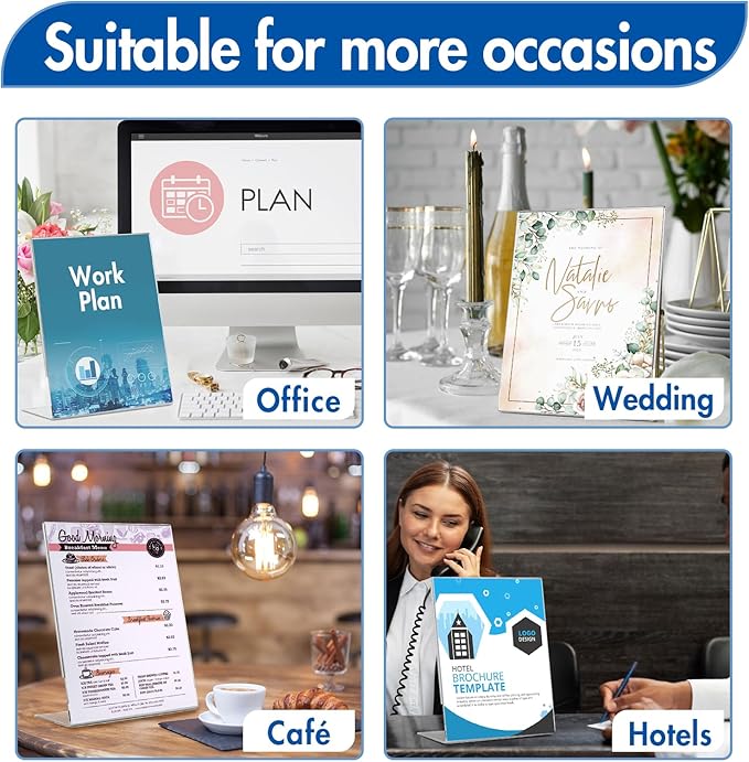 Aheroi 12 PCS Acrylic Sign Display Stands - Image 6