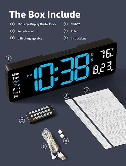 MASHI Digital Wall Clock, Auto-Dimming Wall Clock - Image 7
