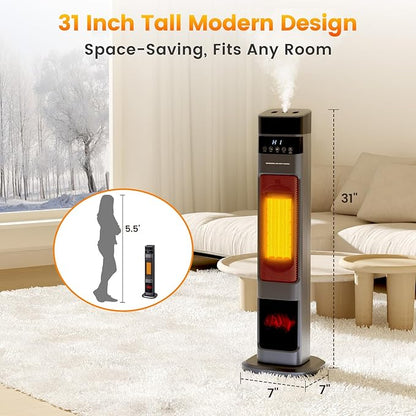 Auertech 31" Space Heater with Humidifier, 3 in 1 Electric Space Heater with 3D - Image 6