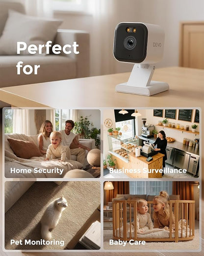 Devo CCAZ10 Security Camera 2K | Indoor|Pet Camera & Baby Monitor | 2-Way Audio - Image 9