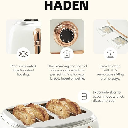 Haden Heritage 4 Slice Wide Slot Stainless Steel Toaster - Image 6