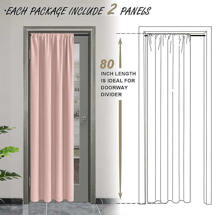 JIUZHEN 80 Inch Length Door Curtains - Image 2