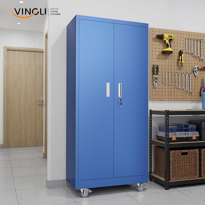VINGLI Rolling Metal Storage Cabinet - Image 9