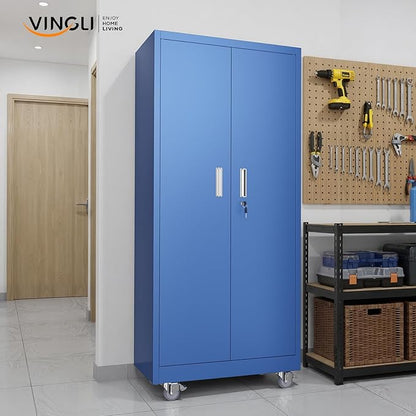 VINGLI Rolling Metal Storage Cabinet - Image 9