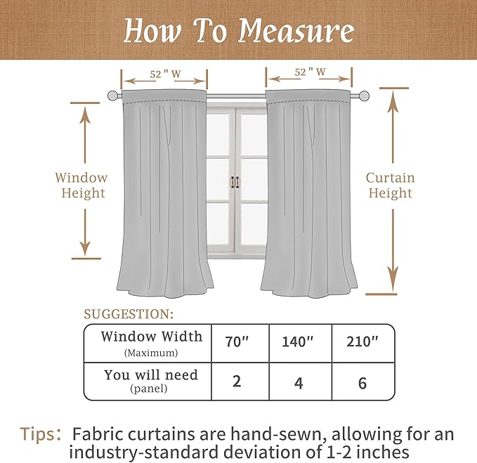 LAMIT Linen 100% Blackout Window Curtains - Image 7