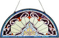 Bieye Lady Astor Demi-Lune Half-Round Window Panel Tiffany Style Stained Glass Hangings for Home Décor 36" W x 18" H W10035