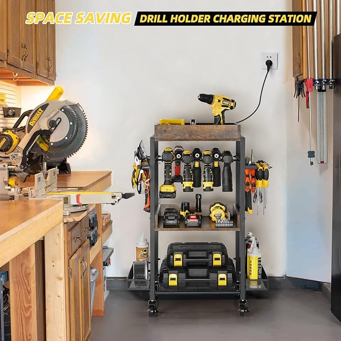 Olakee Power Tool Organizer Garage Storage Organization Shelving Tool Holder - Image 4