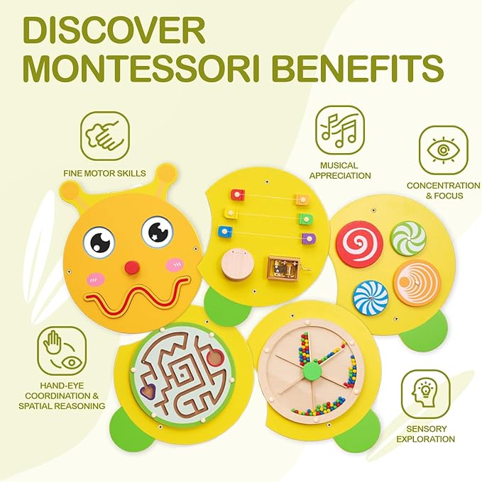 Monläurd® Caterpillar Montessori Busy Board, Sensory Board, Educational Toys - Image 5