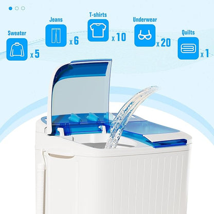 SUNCROWN Portable Washing Machine 16lbs, Compact Twin Tub Semi Automatic Washer - Image 5