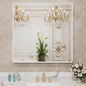 LOAAO 38x38 Inch White Metal Framed Bathroom Mirror by LOAAO