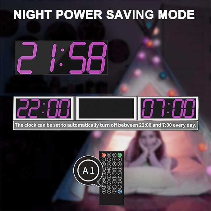 CHKOSDA LED Large Digital Wall Clock, Oversize Wall Clock - Image 5
