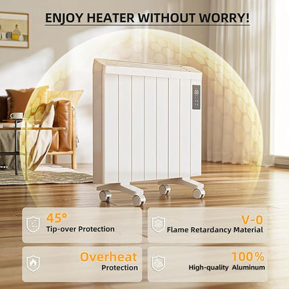 800W Plug-in Convection Electric Panel Wall Heaters - Image 2
