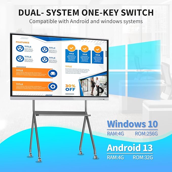 55" Touchscreen Monitor Smart Board, 4K Interactive Presentation Electronic - Image 4