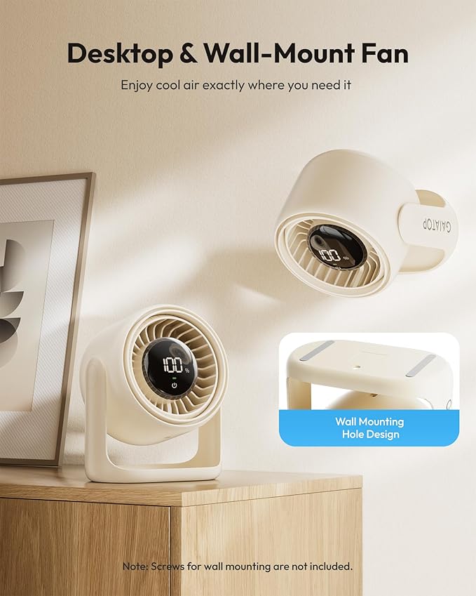 Gaiatop Desk Fan, Touch Control LED Display Small Portable Fans, 5 Speeds - Image 5