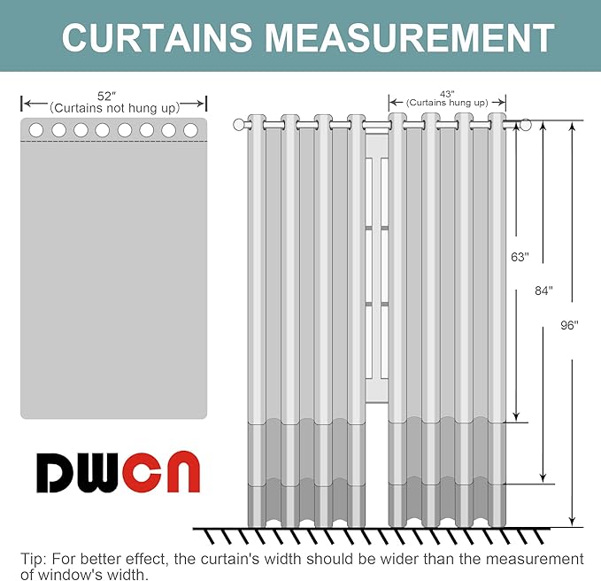 DWCN Pure White Curtains with White Middle Layer, 84 Inch Long 2 Panels - Image 6