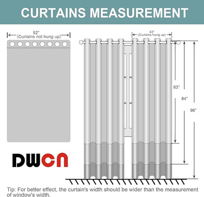 DWCN Pure White Curtains with White Middle Layer, 84 Inch Long 2 Panels - Image 6