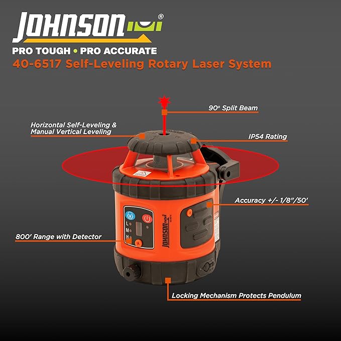Johnson Level & Tool 40-6517 Self-Leveling Rotary Laser System, 29 x 7" - Image 3