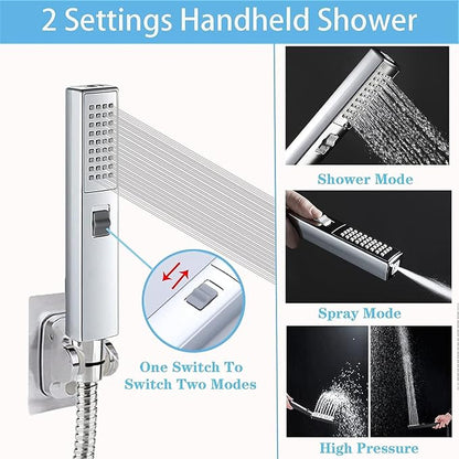 Dual Shower Heads with Handheld Spray Combo, Anti-Clog Nozzles, Ultra Thin - Image 3